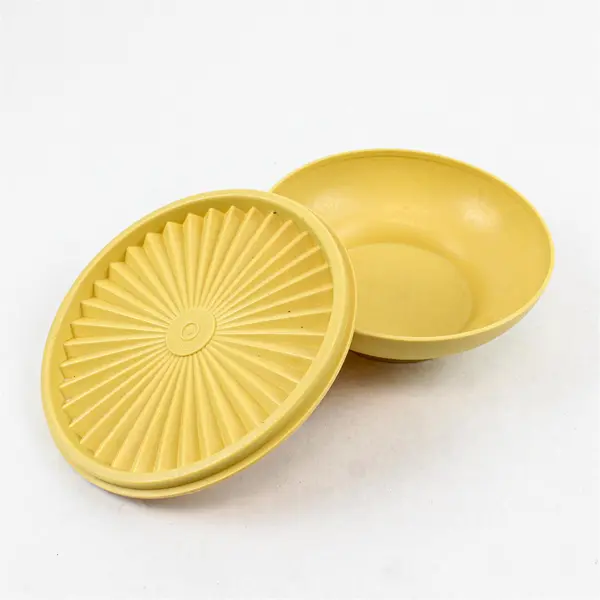 Vintage Tupperware Salad Serving Bowl 890-13 with Lid Harvest Gold 10in