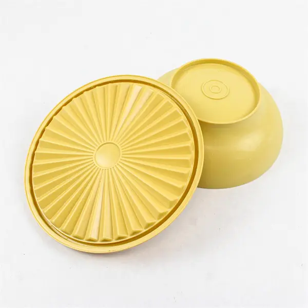Vintage Tupperware Salad Serving Bowl 890-13 with Lid Harvest Gold 10in