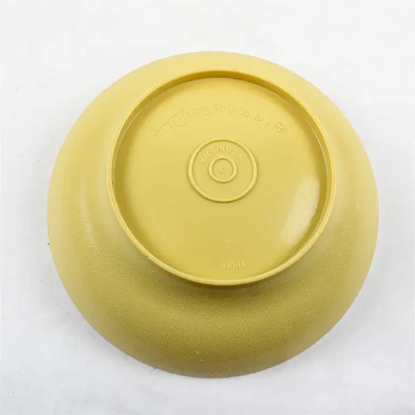 Vintage Tupperware Salad Serving Bowl 890-13 with Lid Harvest Gold 10in