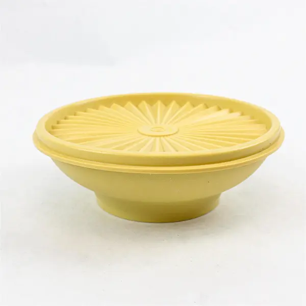 Vintage Tupperware Salad Serving Bowl 890-13 with Lid Harvest Gold 10in