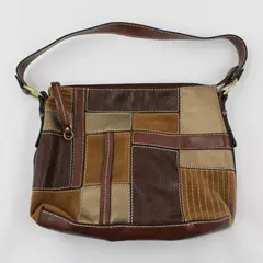 Relic Brown Faux Leather Patchwork Shoulder Bag Purse