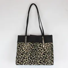 Leopard Print Fuzzy Black Shoulder Bag Purse