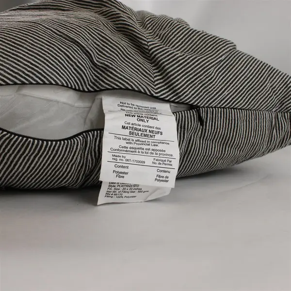 Urban Outfitters  Black/White Striped Nu Twist 20" X 20" Printed Throw Pillow