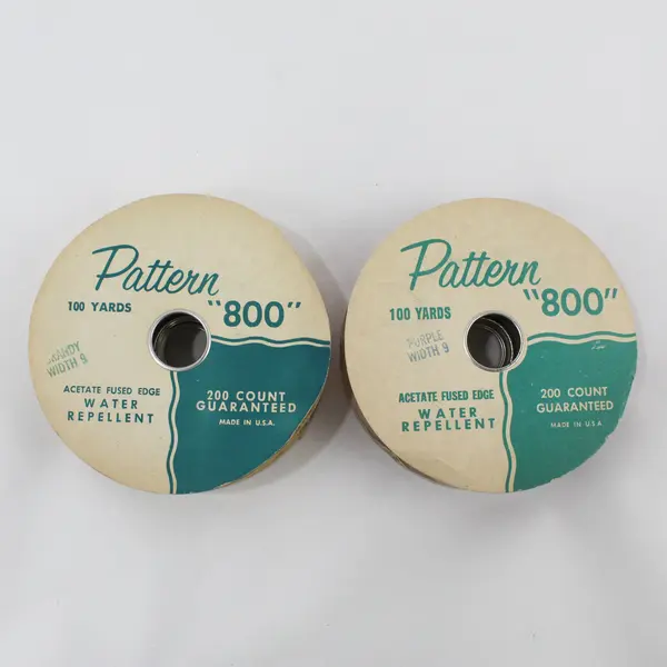 Lot of 2 Vtg. Pattern 800 Satin Ribbon Rolls - Purple & Brandy Colors, 100 yards
