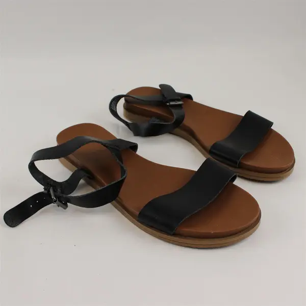 Universal Thread Women's Black Brown Faux Leather Buckle Sandals Size 7