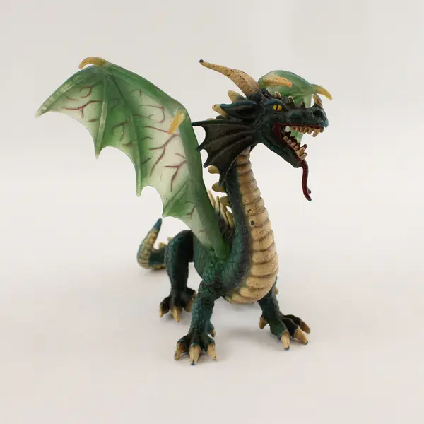 Lot of 8 Plastic Action Figurines 7 Dinosaurs 1 Dragon Mixed Brands