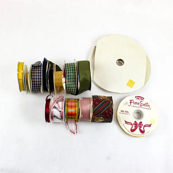 Lot of 15 Ribbon Rolls Various Colors USED