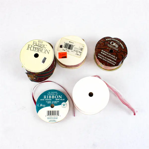 Lot of 15 Ribbon Rolls Various Colors USED