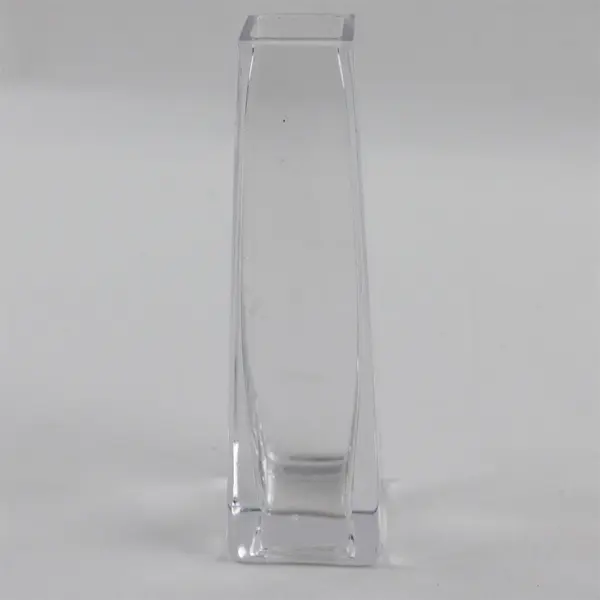 Tapered Neck Clear Glass Square Bud Vase