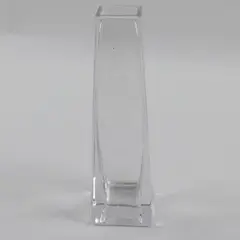 Tapered Neck Clear Glass Square Bud Vase