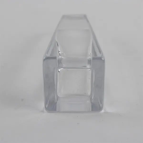 Tapered Neck Clear Glass Square Bud Vase
