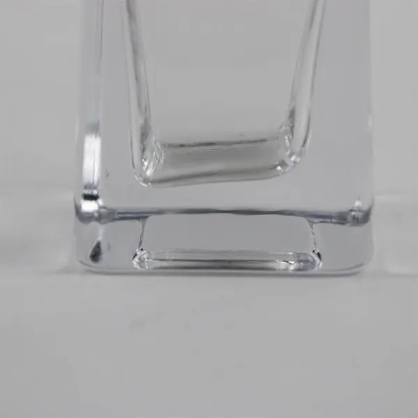 Tapered Neck Clear Glass Square Bud Vase