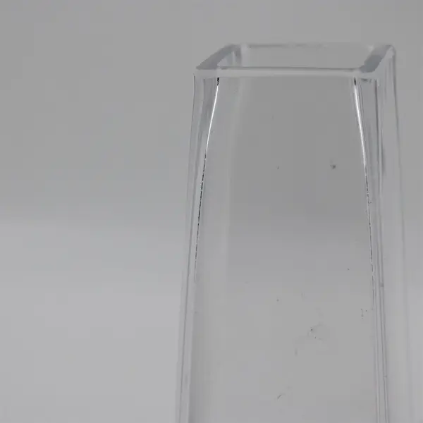 Tapered Neck Clear Glass Square Bud Vase