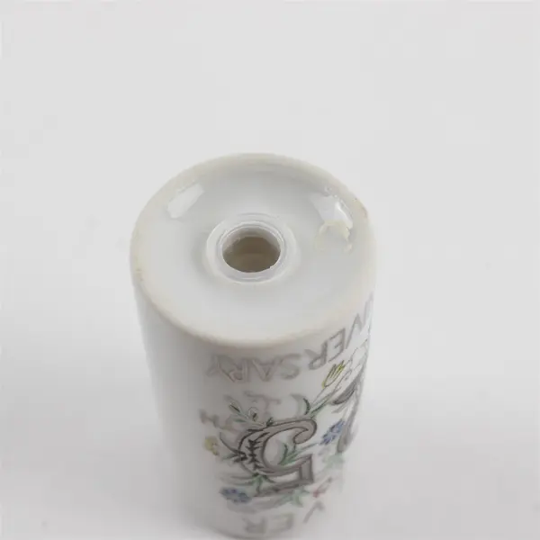 Vintage 25th Anniversary Salt and Pepper Shakers Silver and Floral