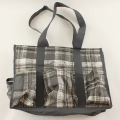 Thirty-One Brown Gray White Polyester Tote Bag 7 Outer Pockets