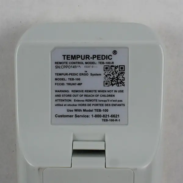 Tempur-Pedic Bed TEB-100-R Remote Control -Lights Up when Buttons Pushed