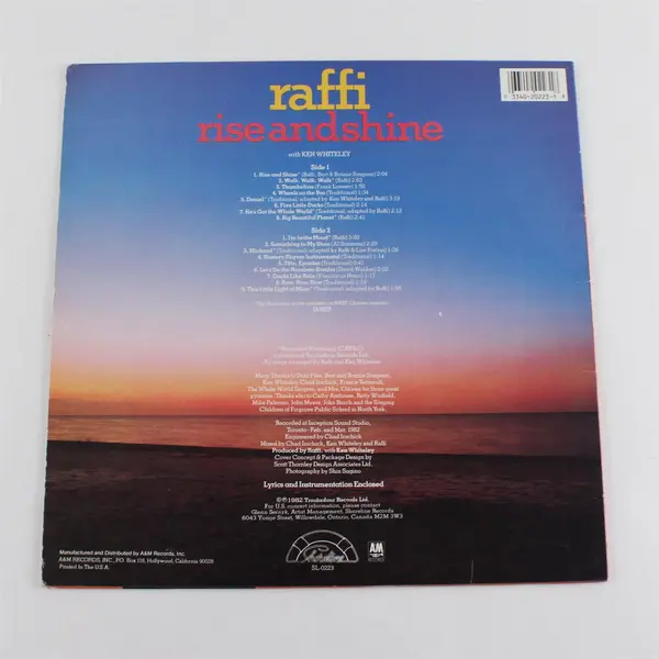 Raffi Rise and Shine LP 12" Vinyl Record SL-0223