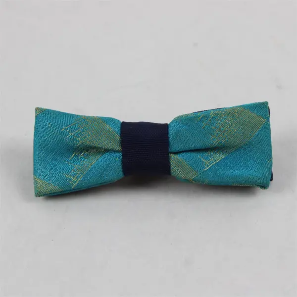 Vintage Royal Rust Resistant Royal Blue and Teal Clip-On Bow Tie 