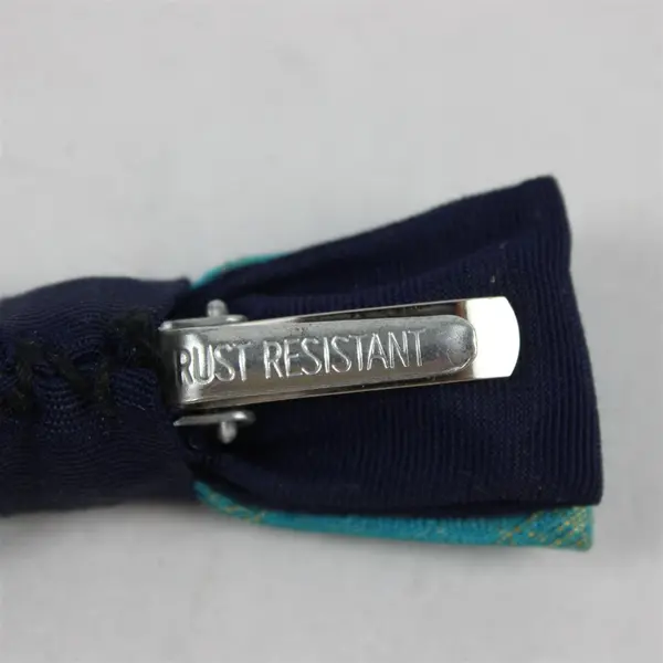 Vintage Royal Rust Resistant Royal Blue and Teal Clip-On Bow Tie 