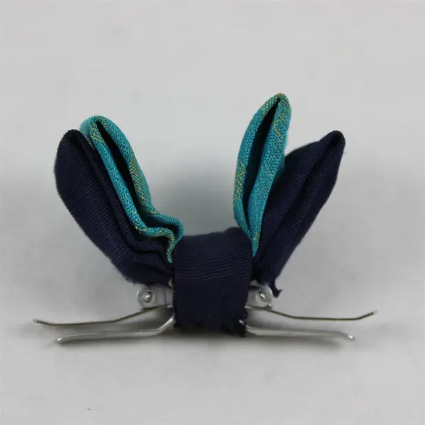 Vintage Royal Rust Resistant Royal Blue and Teal Clip-On Bow Tie 