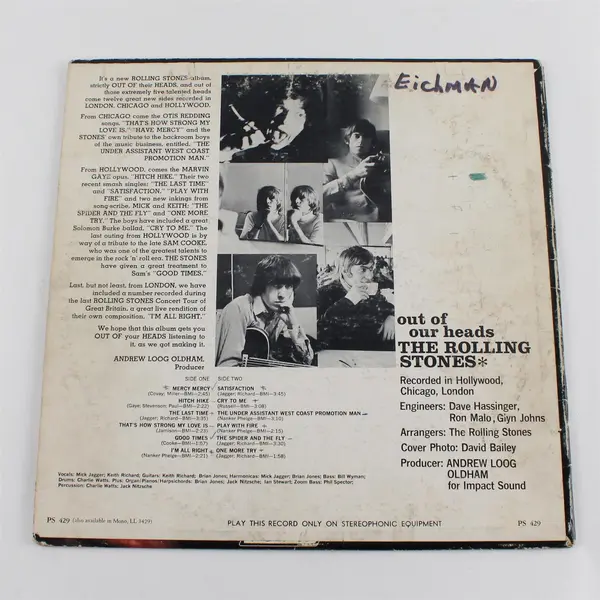 The Rolling Stones Out of Our Heads 12" Vinyl Record