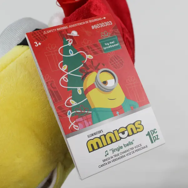 Illumination's Minions Santa Kevin Jingle Bells 10" Singing Moving Plush 