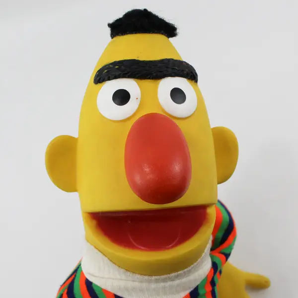 Vintage 1970s Sesame Street Bert Hand Puppet Plastic Head Hands 
