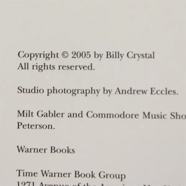 Billy Crystal 700 Sundays Hardcover Dust Jacket 2005