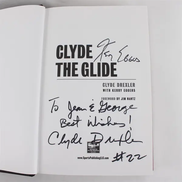 Clyde the Glide Signed Inscribed Personalized Hardcover DVD Drexler Eggers