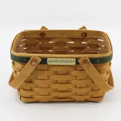 Longaberger Happy Holidays Wicker Basket with Handles 2004