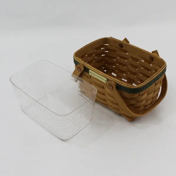 Longaberger Happy Holidays Wicker Basket with Handles 2004