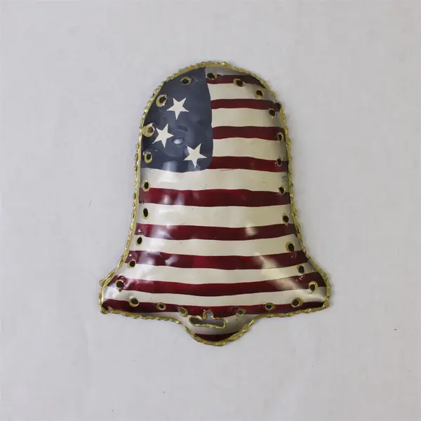 Lot of 2 Patriotic Metal Wall Hangings: Apple & Bell