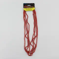 Unique Industries Pack of 4 Red Metallic Bead Necklaces 32in #95103 New