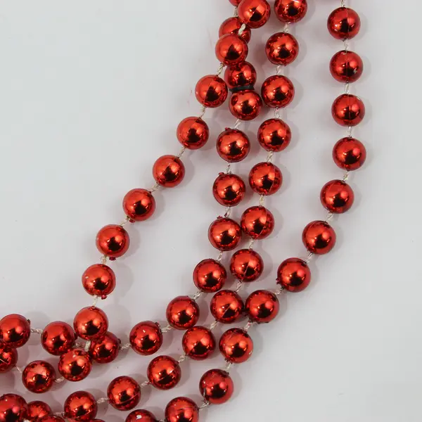 Unique Industries Pack of 4 Red Metallic Bead Necklaces 32in #95103 New