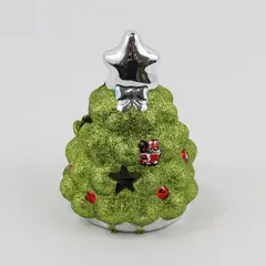 Mode Battery Operated Color Changing Green Glitter Christmas Tree Light