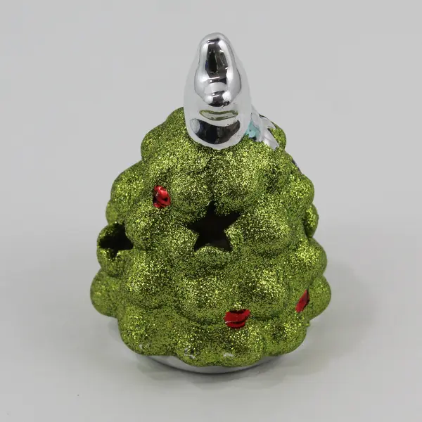 Mode Battery Operated Color Changing Green Glitter Christmas Tree Light