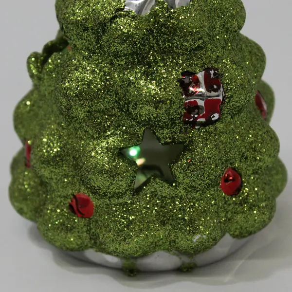 Mode Battery Operated Color Changing Green Glitter Christmas Tree Light