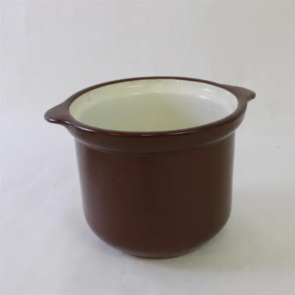 Lot of 3 Vintage Brown Glazed Bean Pot/Casserole Dish & 2 Au Jus Bowls No Lid