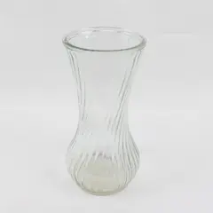 Vintage Hoosier Swirled Ribbed Glass Vase Collectible 9.75in