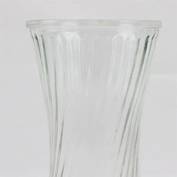 Vintage Hoosier Swirled Ribbed Glass Vase Collectible 9.75in