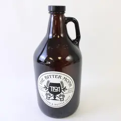 Bitter Monk Tap Room & Bottle Shop 64oz Brown Glass Bottle