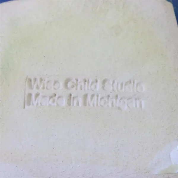 Wise Child Studio Michigan Pottery Wall Plate Green on Blue