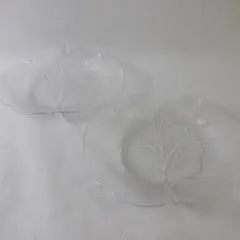 Set of 2 Vintage Clear Glass Leaf Serving Bowls