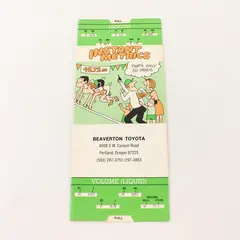 Vintage Instant Metrics Scale Chart Beaverton Toyota Promo Paper Collectible
