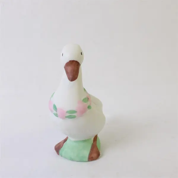 Vintage Goose & Gander Bisque Porcelain Salt Pepper Shakers Floral Taiwan