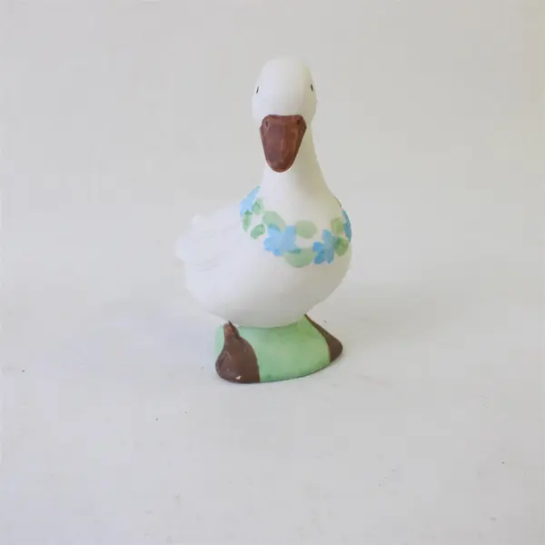 Vintage Goose & Gander Bisque Porcelain Salt Pepper Shakers Floral Taiwan