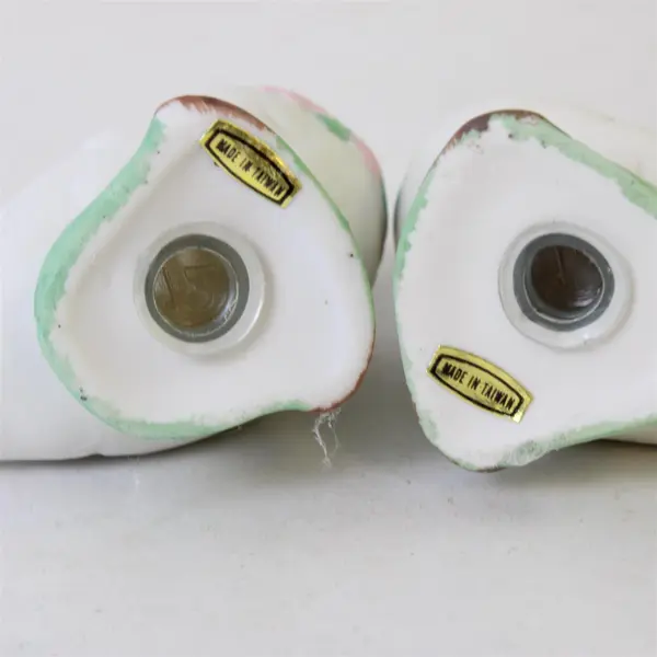 Vintage Goose & Gander Bisque Porcelain Salt Pepper Shakers Floral Taiwan