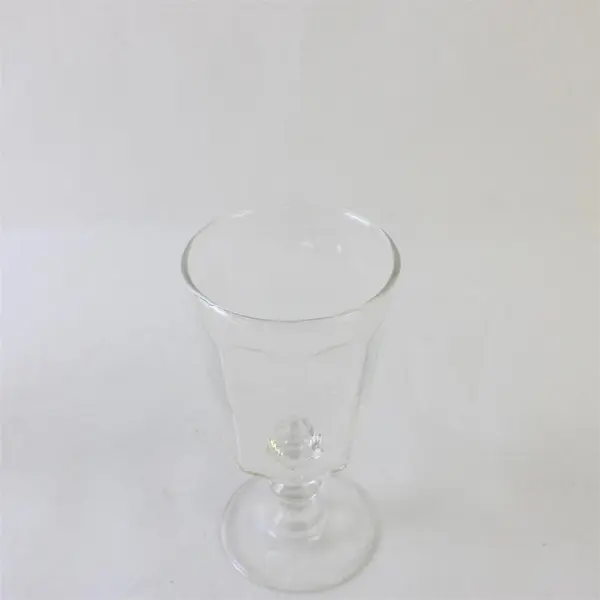 Set of 2 Vintage Clear Paneled Water Goblets