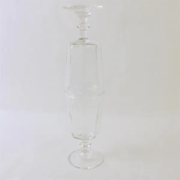 Set of 2 Vintage Clear Paneled Water Goblets