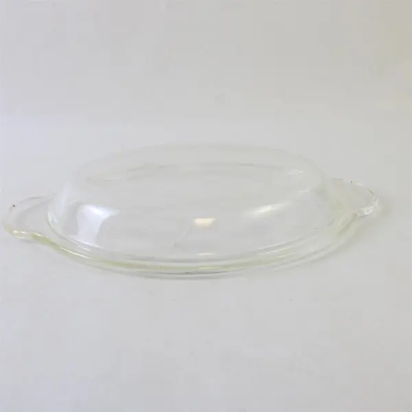 Vintage Pyrex 467 Clear Glass Oval Casserole Lid Replacement w/ Handles